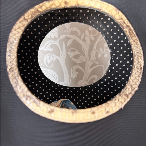 Kate Spade Made In Italy Vintage Handbag Nylon w/ Snake Skin Trim Polka Dot Int - Picture 6 of 17